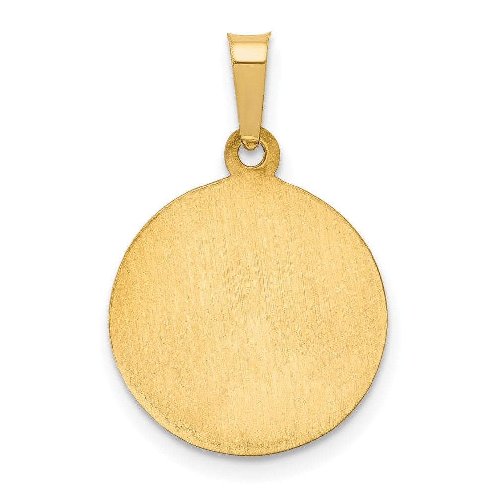 14k Yellow Gold Polished and Satin St Peregrine Medal Hollow Pendant