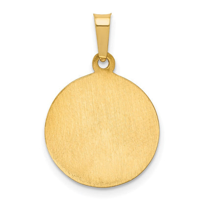 14k Yellow Gold Polished and Satin St Peregrine Medal Hollow Pendant