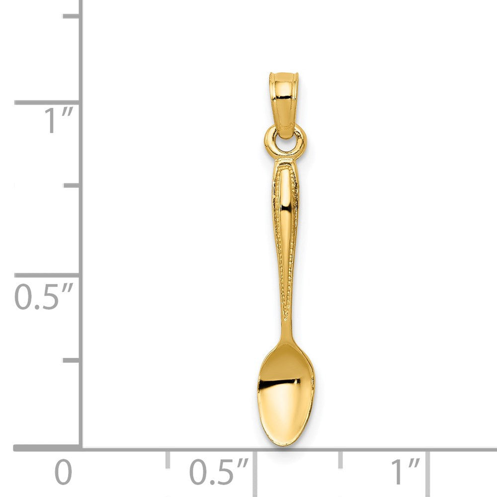 14k Yellow Gold 3-D Table Spoon Pendant