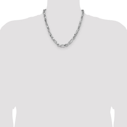 Sterling Silver 7mm Diamond-Cut Figarope Chain Necklace 20"