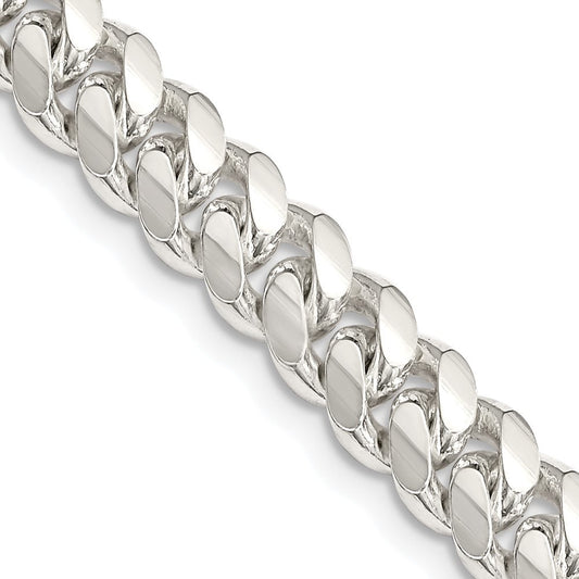 Sterling Silver 7.0mm Polished Domed Curb Chain Necklace 26"