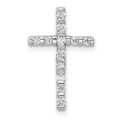 14k White Gold 1/4ct. Diamond Cross Chain Slide Pendant