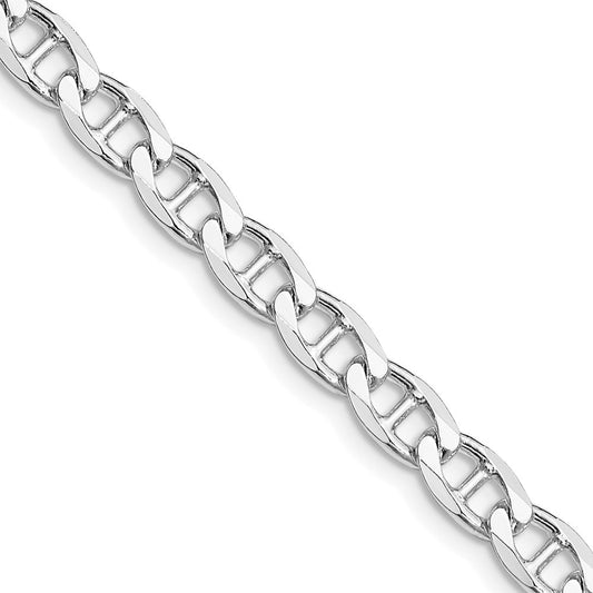 Sterling Silver 5.7mm Diamond-Cut Flat Anchor Curb Chain Necklace 22"