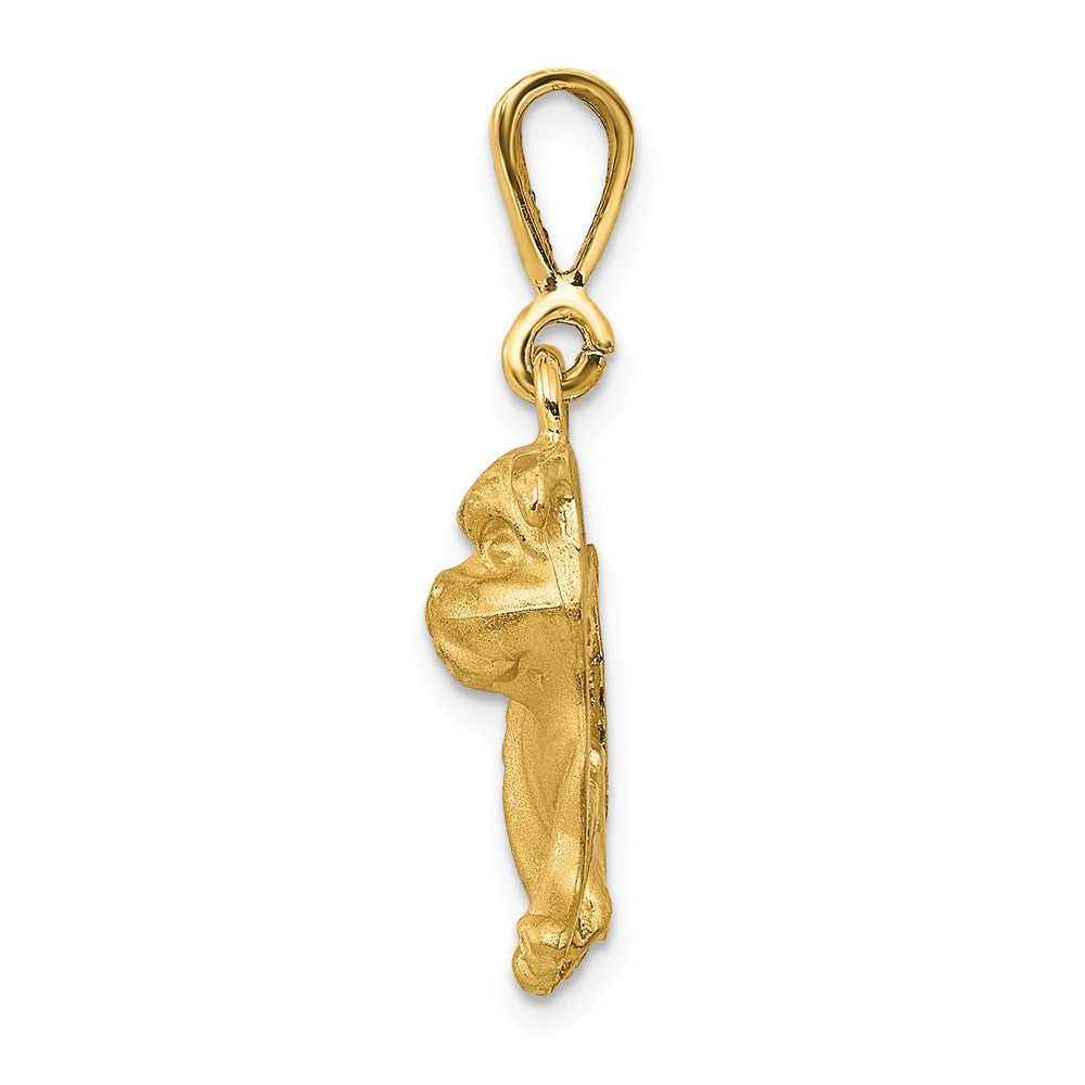 14k Yellow Gold Bulldog Pendant