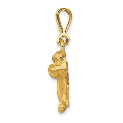 14k Yellow Gold Bulldog Pendant