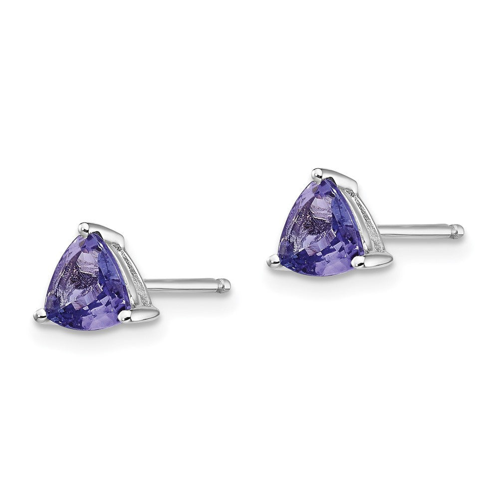 14k White Gold Trillion Tanzanite Stud Earrings