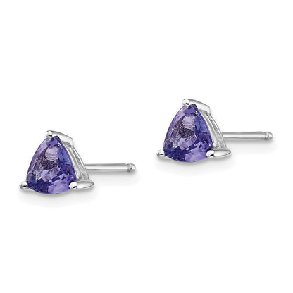 14k White Gold Trillion Tanzanite Stud Earrings