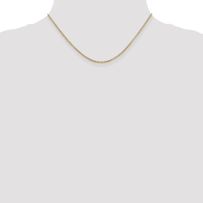 14k Yellow Gold 2mm Round Open Link Cable Chain Necklace 16"