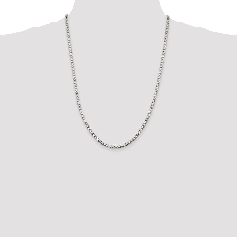 Sterling Silver 3.25mm Box Chain Necklace 24"