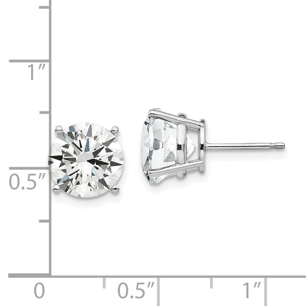 14k White Gold 9mm Cubic Zirconia Stud Earrings