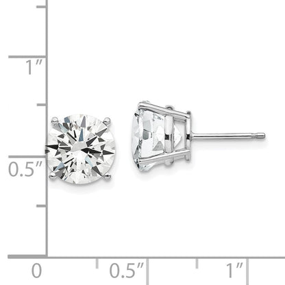 14k White Gold 9mm Cubic Zirconia Stud Earrings