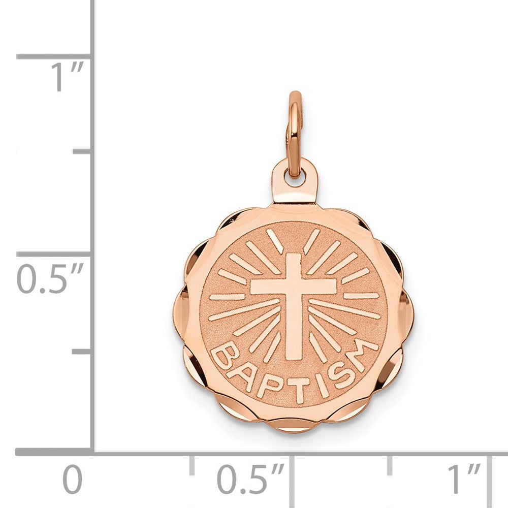 14k Rose Gold Baptism Charm Pendant