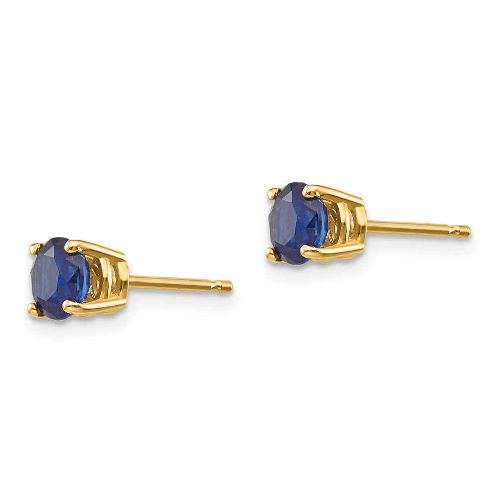 14k Yellow Gold Sapphire Stud Earrings