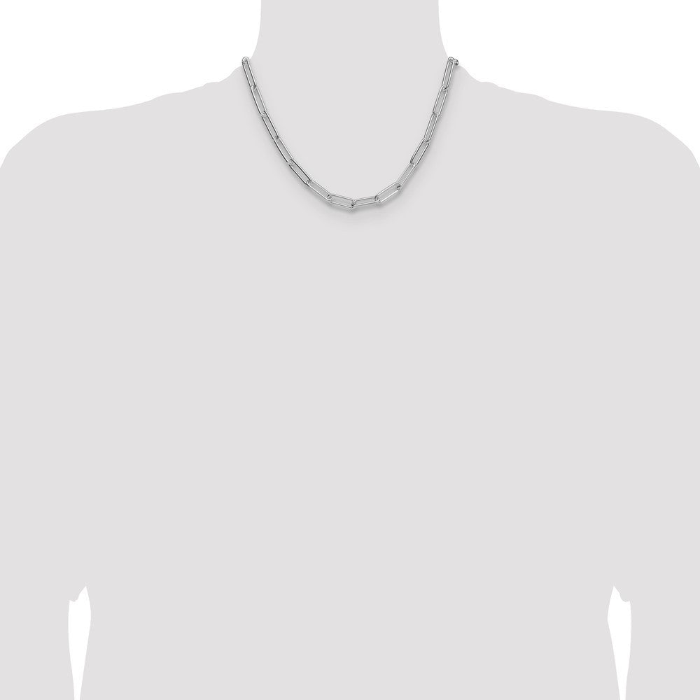 Sterling Silver Polished 6.5mm Paperclip Chain Necklace 18"