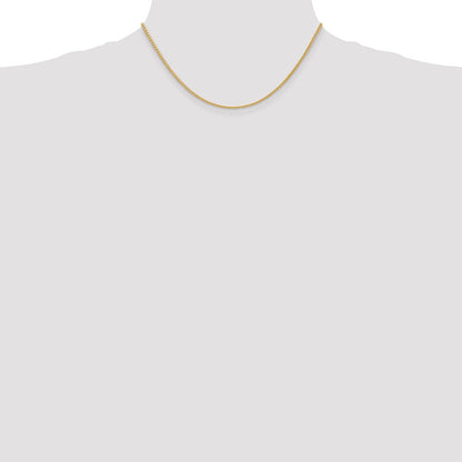 14k Yellow Gold 2mm Semi-Solid Wheat with Lobster Clasp Chain Necklace 16"