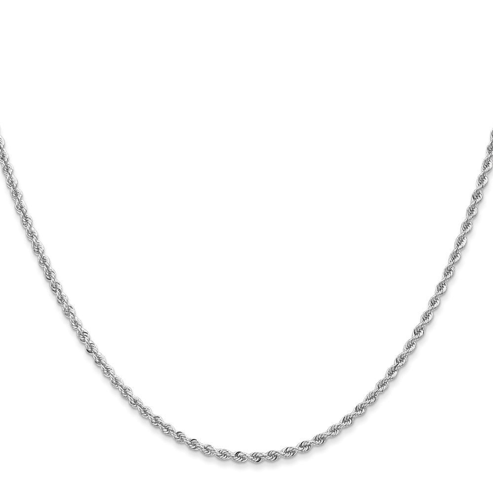 14K White Gold 2mm Regular Rope with Lobster Clasp Chain Necklace 16"