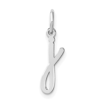 14k White Gold Lower case Letter J Initial Charm Pendant