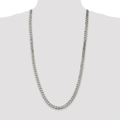 Sterling Silver 8.3mm Curb Chain Necklace 30"