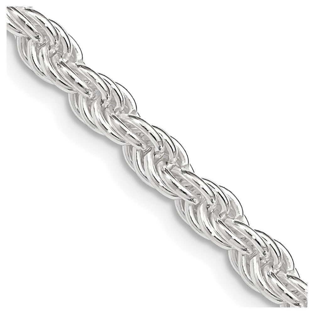 Sterling Silver 4.5mm Solid Rope Chain Necklace 24"