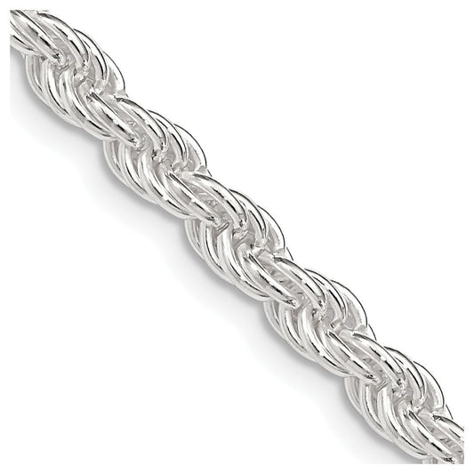 Sterling Silver 4.5mm Solid Rope Chain Necklace 24"