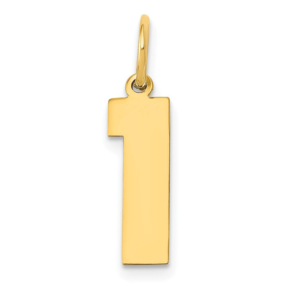 14k Yellow Gold Medium Polished Number 1 Charm Pendant