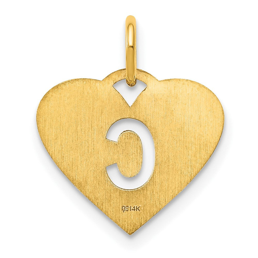 14k Yellow Gold Initial Letter C Initial Charm Pendant