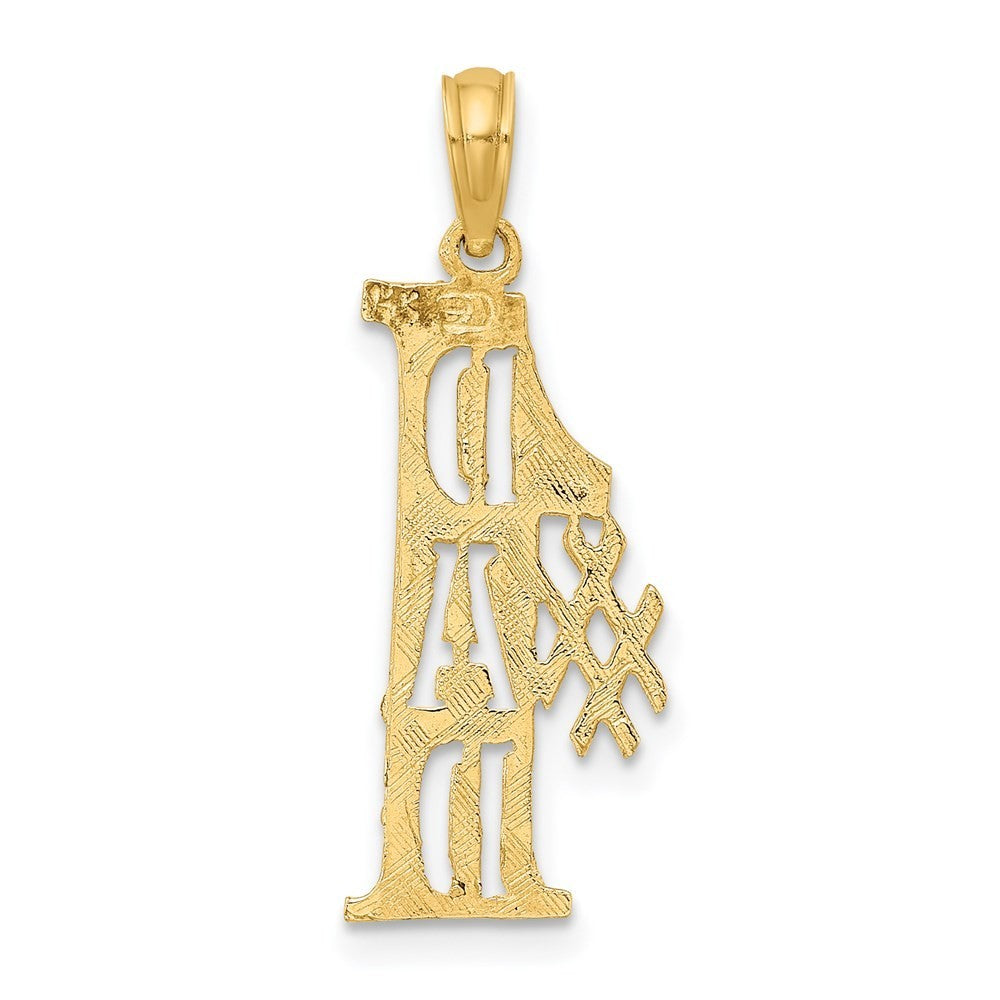 14k Yellow Gold #1 DAD Cut-out Vertical Charm Pendant