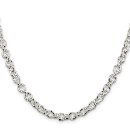 Sterling Silver 6.1mm Cable Chain Necklace 20"