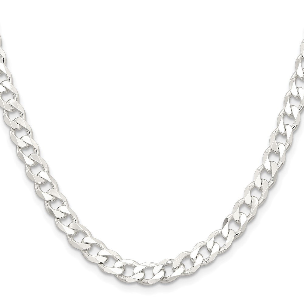 Sterling Silver 6.5mm Curb Chain Necklace 20"