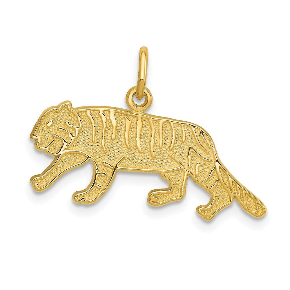 14k Yellow Gold Tiger Charm Pendant