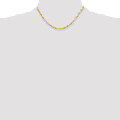 14k Yellow Gold 2.5mm Silky Herringbone Chain Necklace 16"