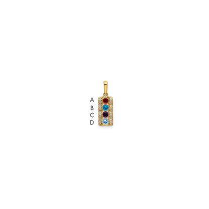 14k Yellow Gold Family Jewelry Diamond Semi-Set Pendant