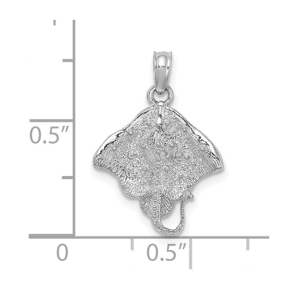 14k White Gold Stingray Charm Pendant