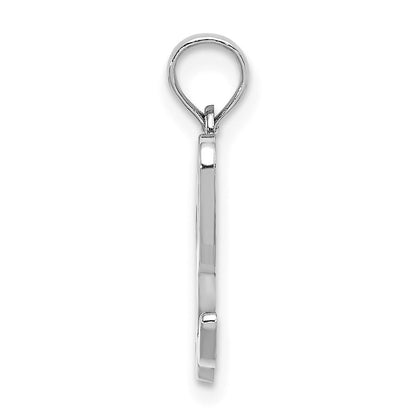 14k White Gold Script Letter L Initial Pendant