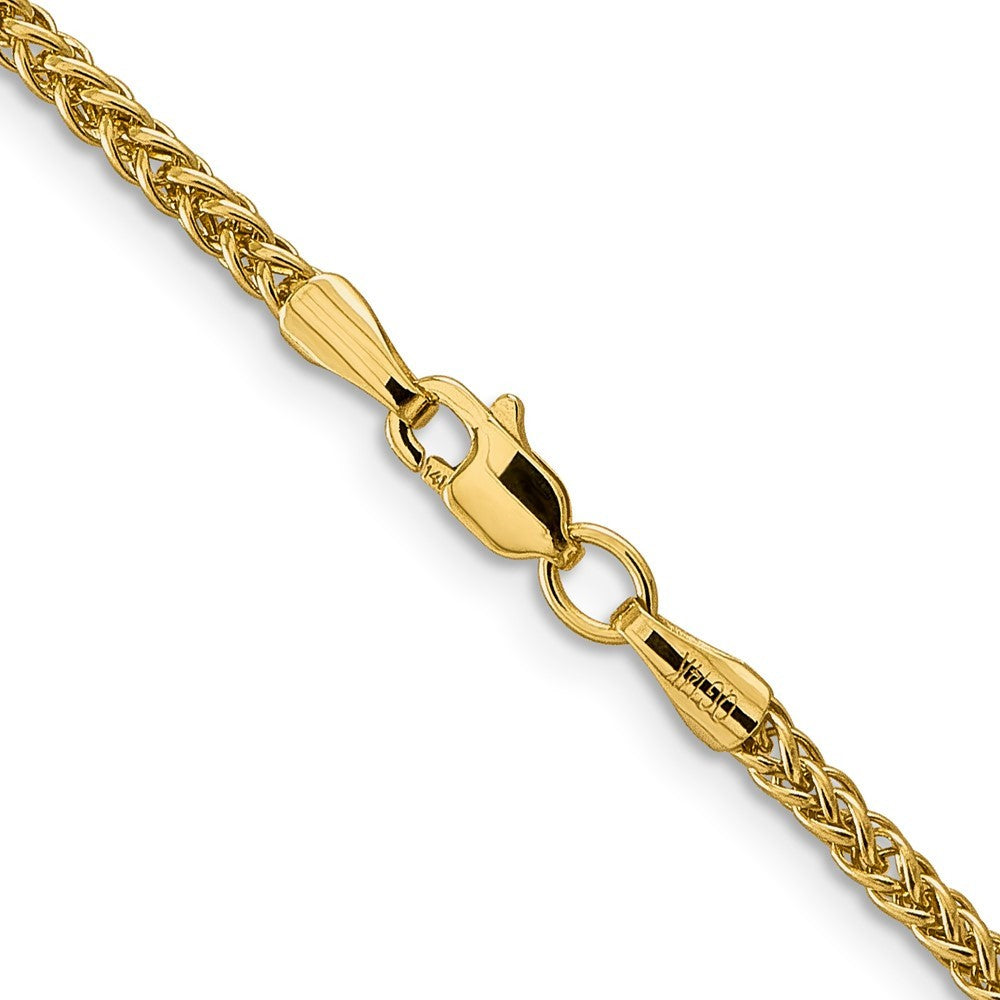 14k Yellow Gold 2.35mm Semi-Solid 3-Wire Wheat Chain Necklace 20"