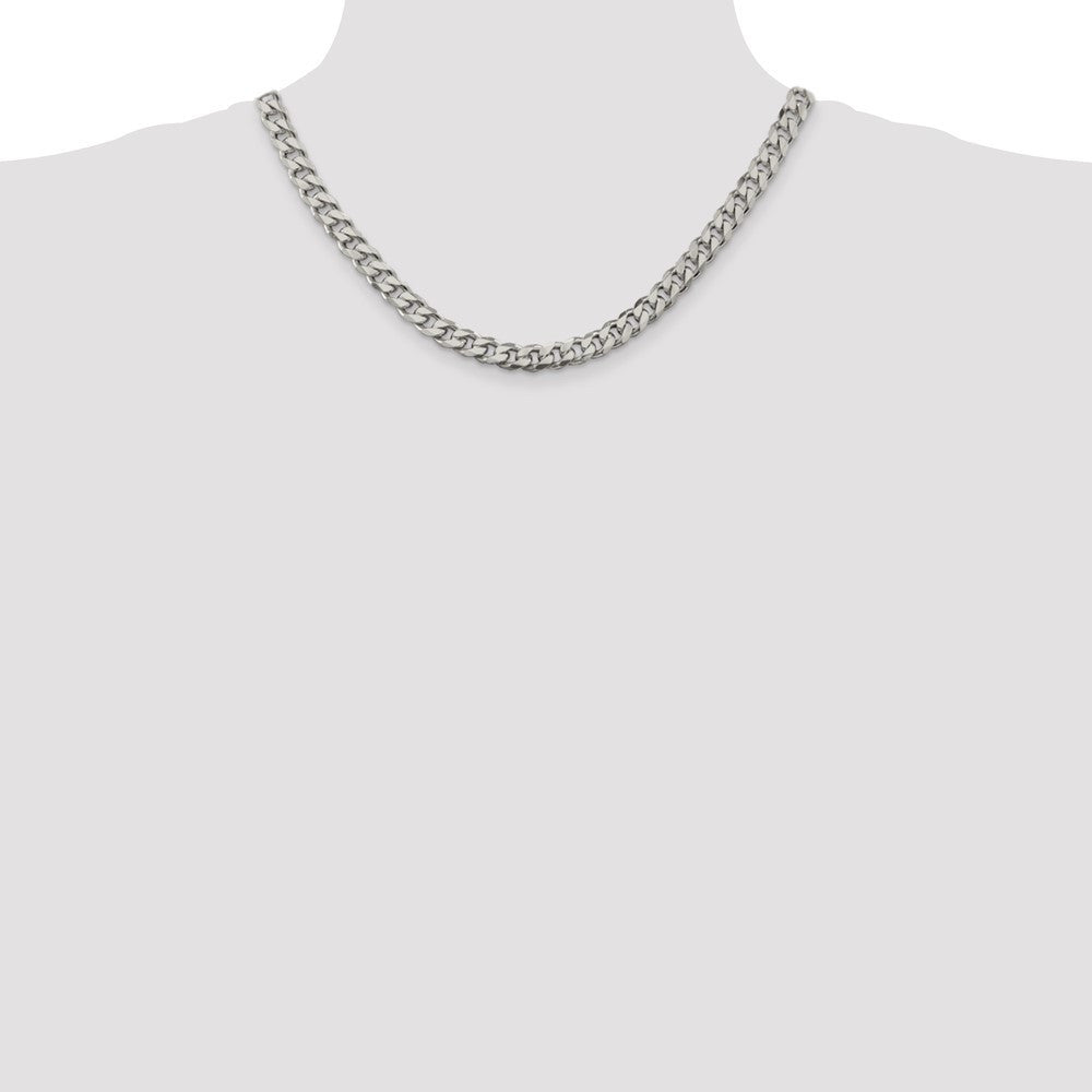 Sterling Silver 8.3mm Curb Chain Necklace 18"