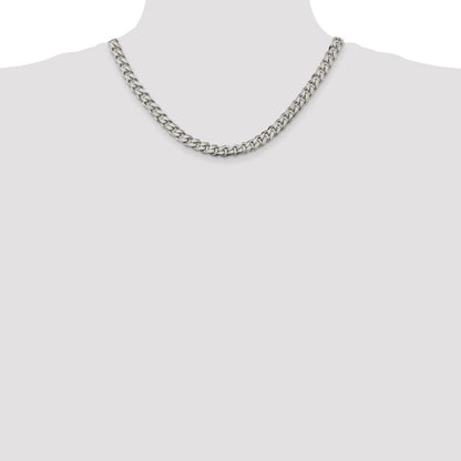 Sterling Silver 8.3mm Curb Chain Necklace 18"