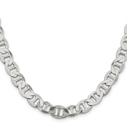 Sterling Silver 8.9mm Flat Anchor Chain Necklace 24"