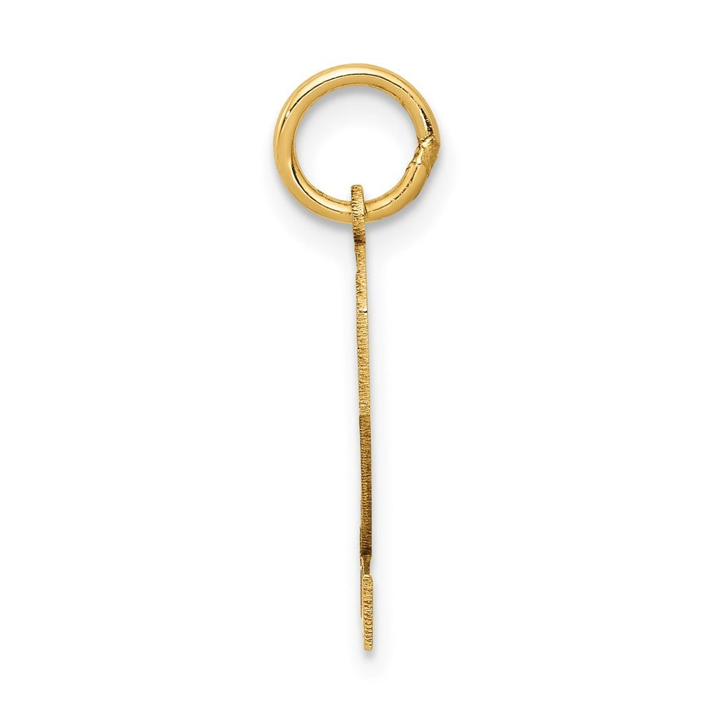 14k Yellow Gold Small Satin Number 2 Charm Pendant