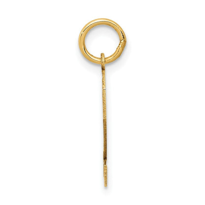 14k Yellow Gold Small Satin Number 2 Charm Pendant