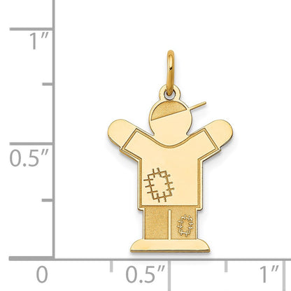 14k Yellow Gold Kid Charm Pendant