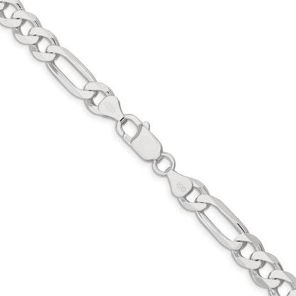 Sterling Silver 7.5mm Figaro Chain Necklace 22"
