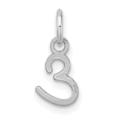 14k White Gold Uppercase Letter E Initial Charm Pendant
