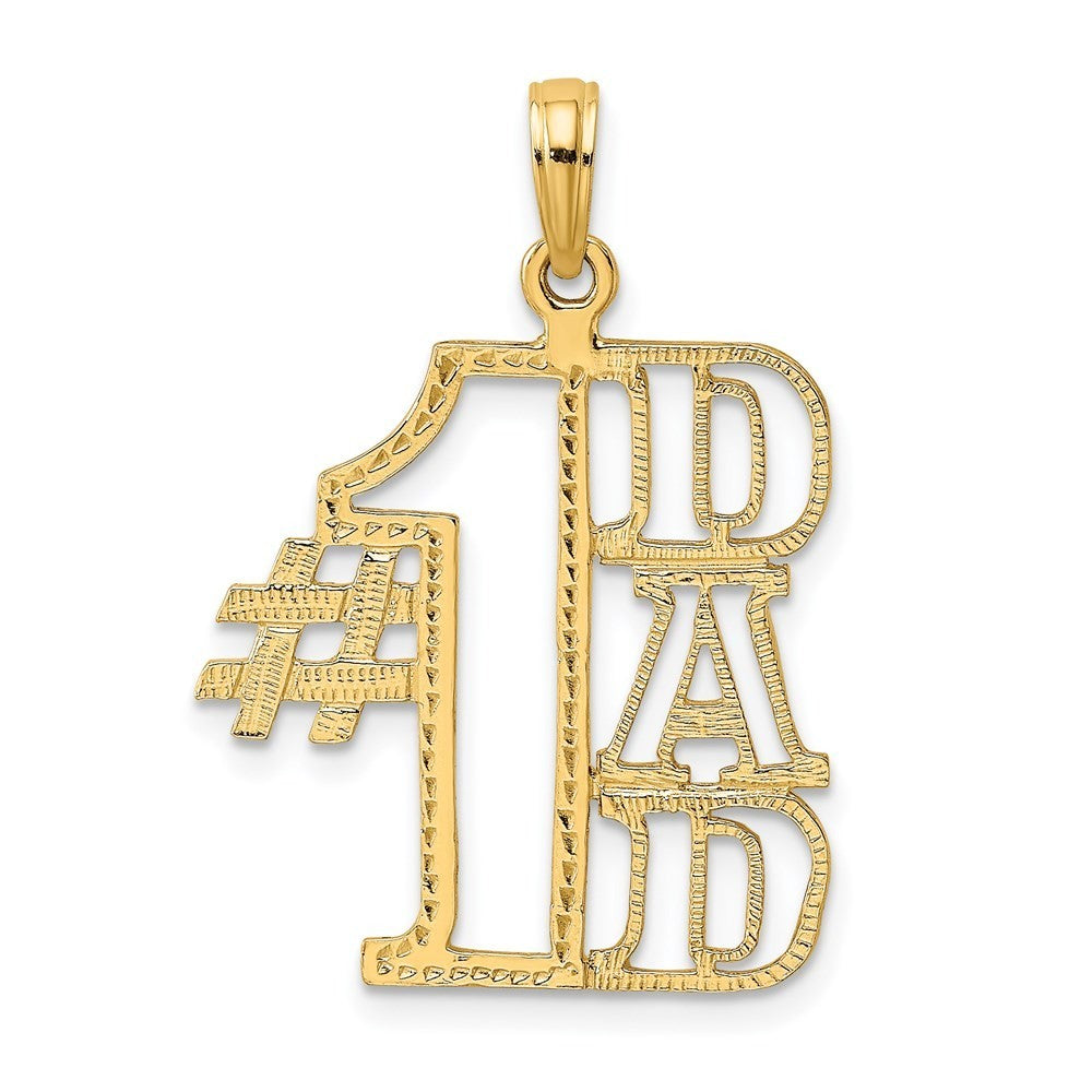 14k Yellow Gold #1 DAD Cut-out Charm Pendant