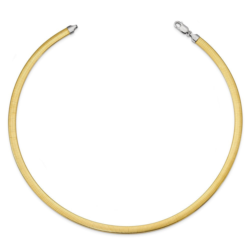 Sterling Silver Flash Gold-plate Reversible 5.75mm Cubetto Chain Necklace 18"