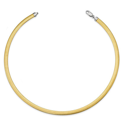 Sterling Silver Flash Gold-plate Reversible 5.75mm Cubetto Chain Necklace 18"