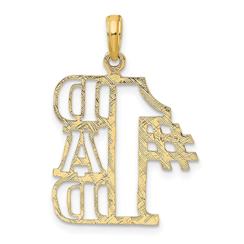 14k Yellow Gold #1 DAD Cut-out Charm Pendant