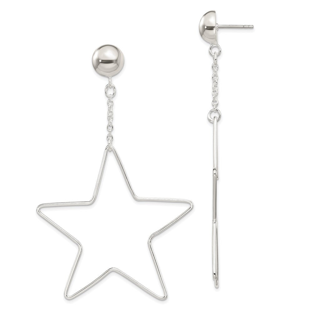 Sterling Silver Star Dangle Earrings