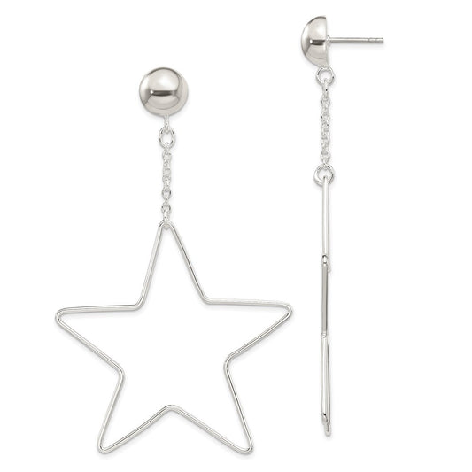 Sterling Silver Star Dangle Earrings