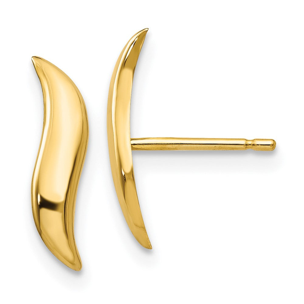 14k Yellow Gold Polished Fancy Button Stud Earrings